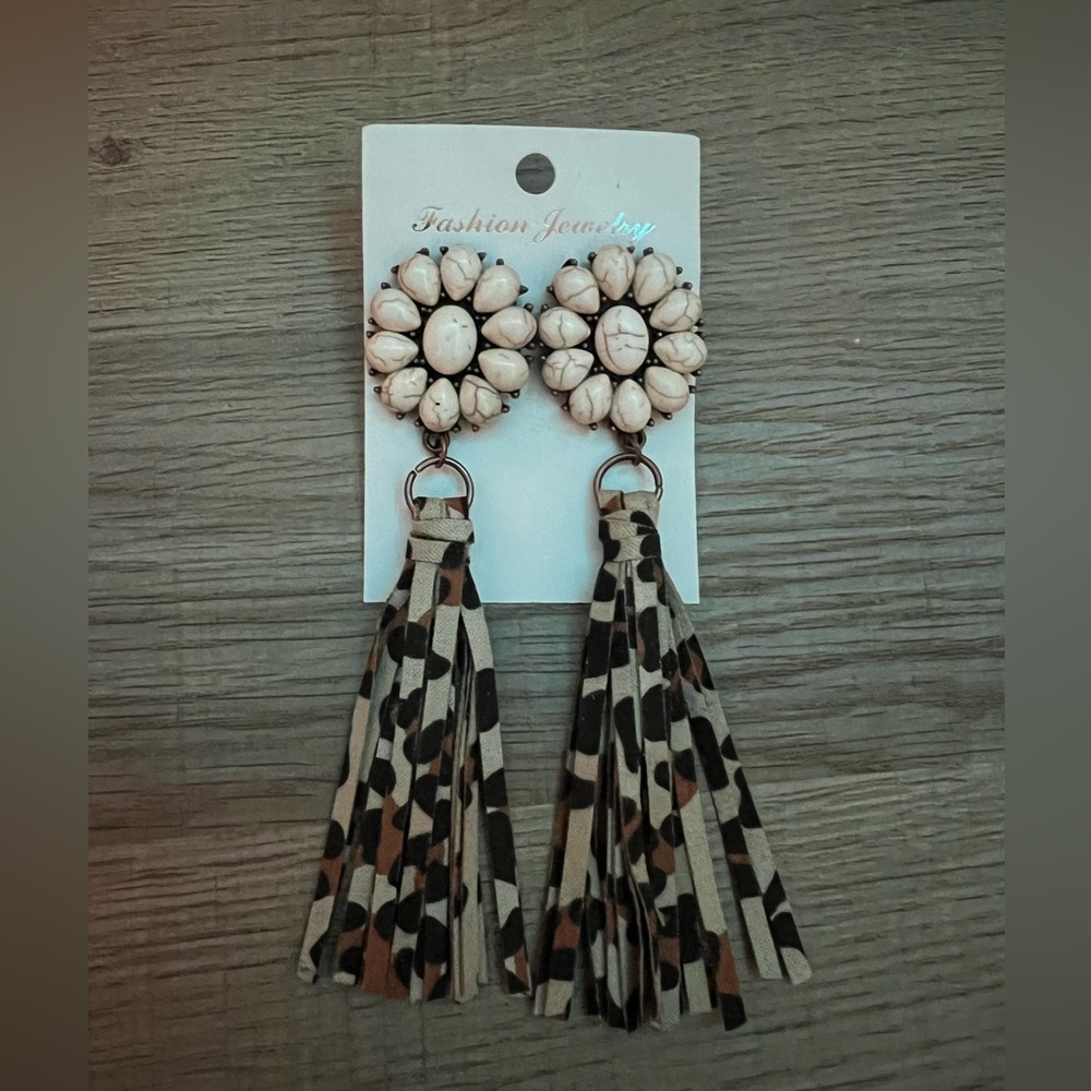 Large Cheetah Print Earrings